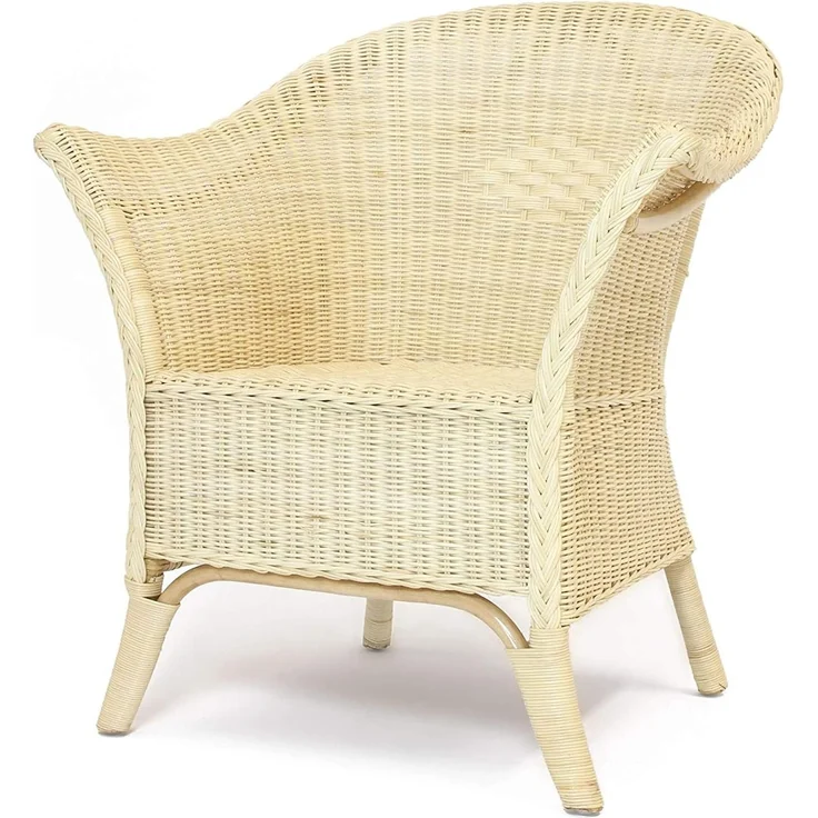 Dekoleidenschaft Rattanstuhl Rattansessel, natur lackiert, 4 verschiedene Modelle, Korbsessel, Balkonmöbel mit Komfort Sitzhöhe, Cocktailsessel, Gartenmöbel – Bild 4
