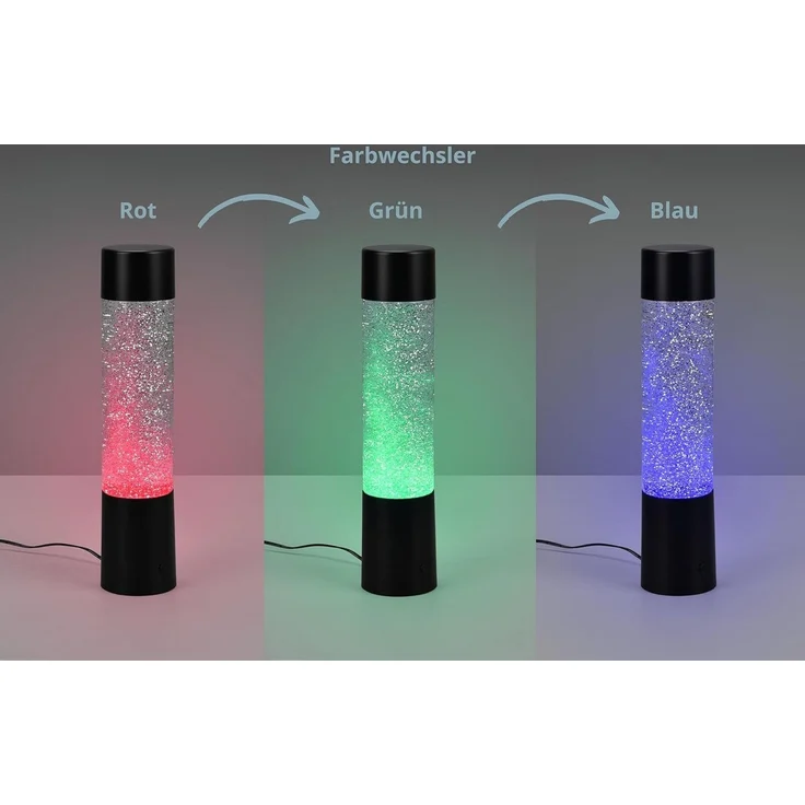 lightling LED Tischleuchte Glinda, RGB Farbwechsler, LED fest integriert, RGB-Farbwechsler, Glitzerpartikel-Optik, Indoor – Bild 1