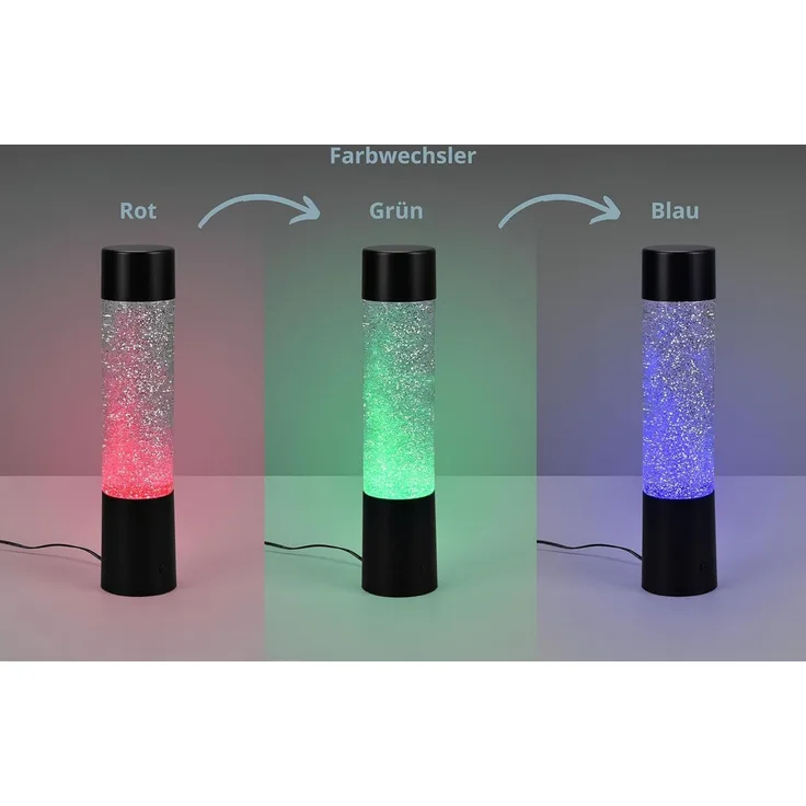 lightling LED Tischleuchte Glinda, RGB Farbwechsler, LED fest integriert, RGB-Farbwechsler, Glitzerpartikel-Optik, Indoor