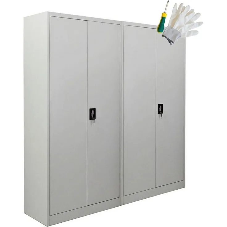 PROREGAL® Mehrzweckschrank Mega Deal Flügeltürenschrank ELEPHANT (2-St) Robuster Flügeltürenschrank Stahlschrank Werkstattschrank Spind
