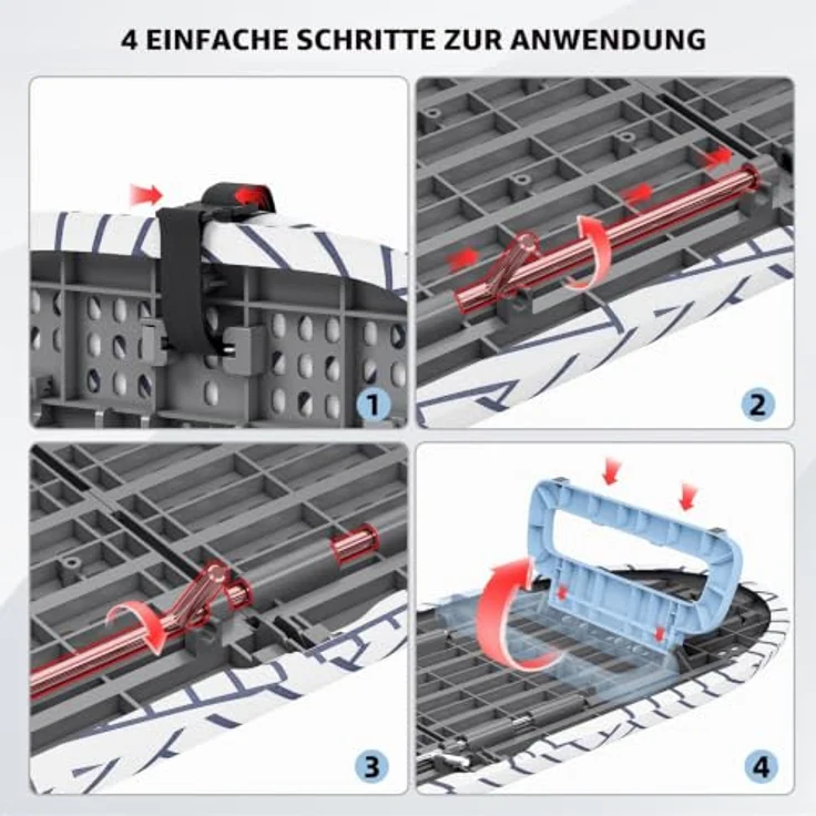 KINGRACK Klappbares Tisch Bügelbrett, Kleines Bügelbretter Faltbares, Tragbares Bügelbrettbezüge Mit Rutschfesten Füßen für den Heimgebrauch, 31x80 cm,Weiß – Bild 6