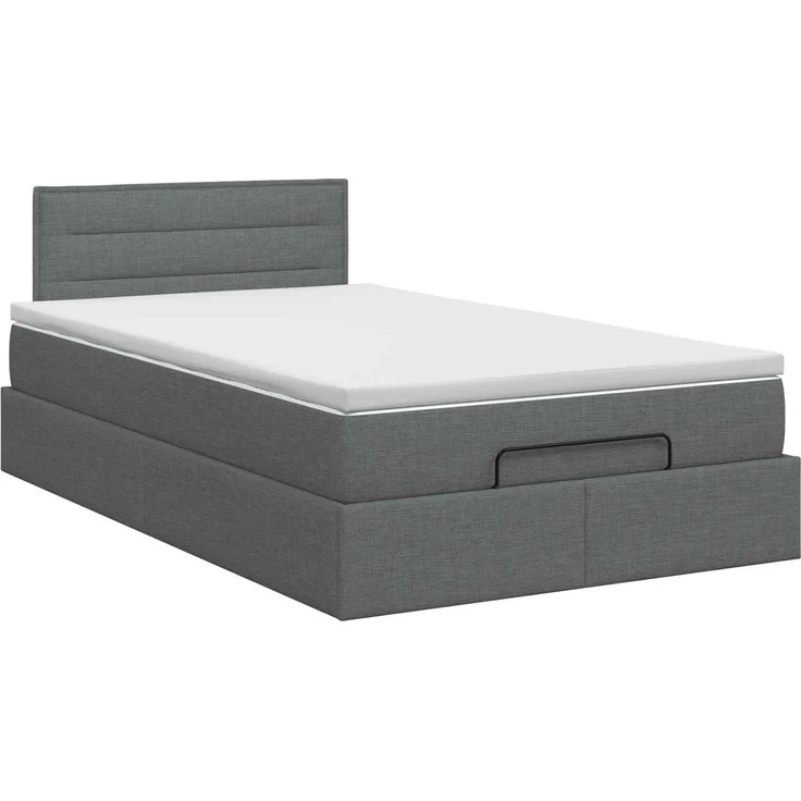 vidaXL Ottoman Bett mit Matratze Dunkelgrau 120 x 190 cm Stoff 3456227 – Bild 5