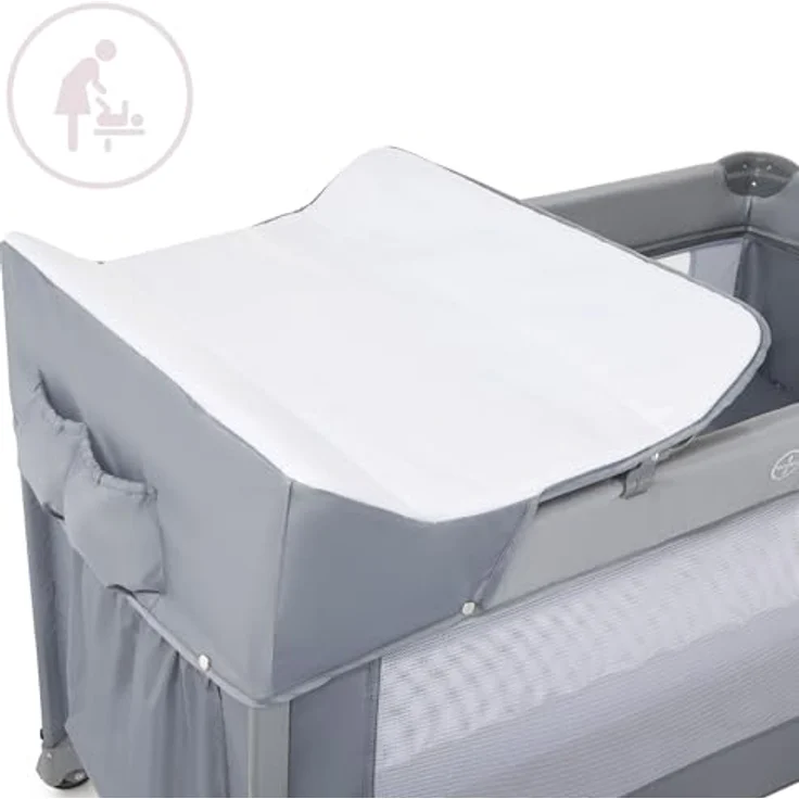 Moby-System Closely 3in1 Beistellbett Baby - Reisebett Baby mit Wickelauflage, Matratze, Transporttasche - Höhenverstellbares Beistellbett, Laufstall (6 Teile) – Bild 6