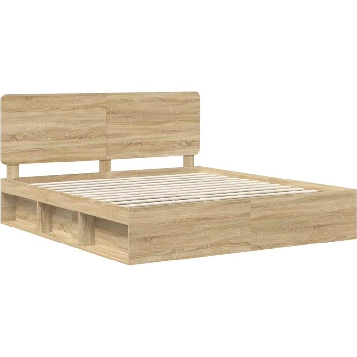 vidaXL Bettrahmen Sonoma 180 x 200 cm Massives Kiefernholz 3412454 – Bild 3