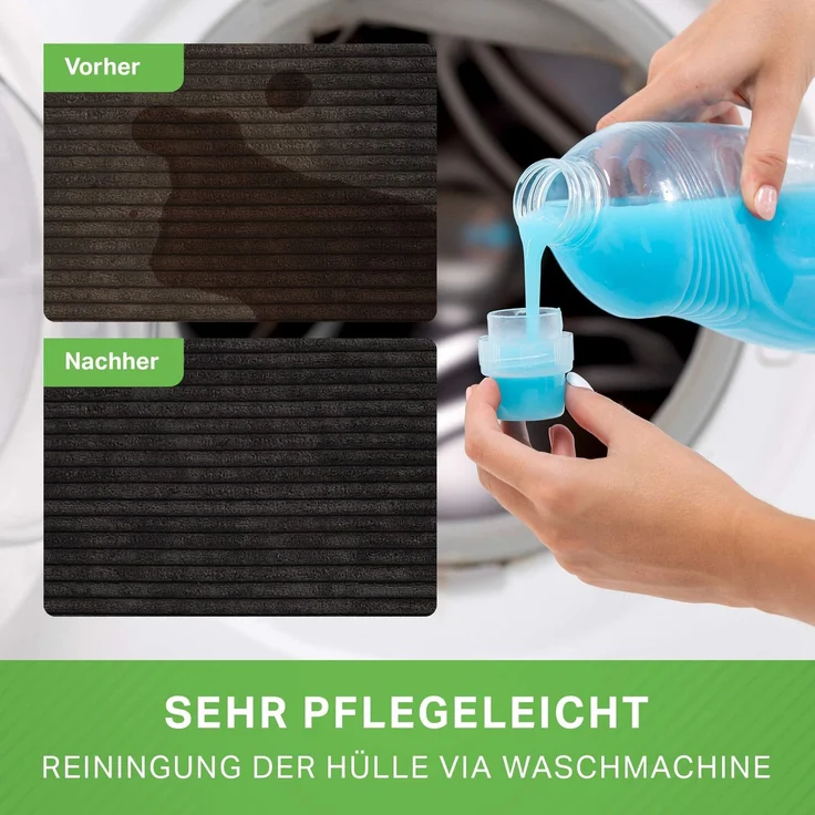 Green Bean® Sitzsack mit Hocker aus Cord - Sitzsäcke für das Wohnzimmer, Schlafzimmer, Sitzsack-Sessel für Erwachsene Schwarz – Bild 9