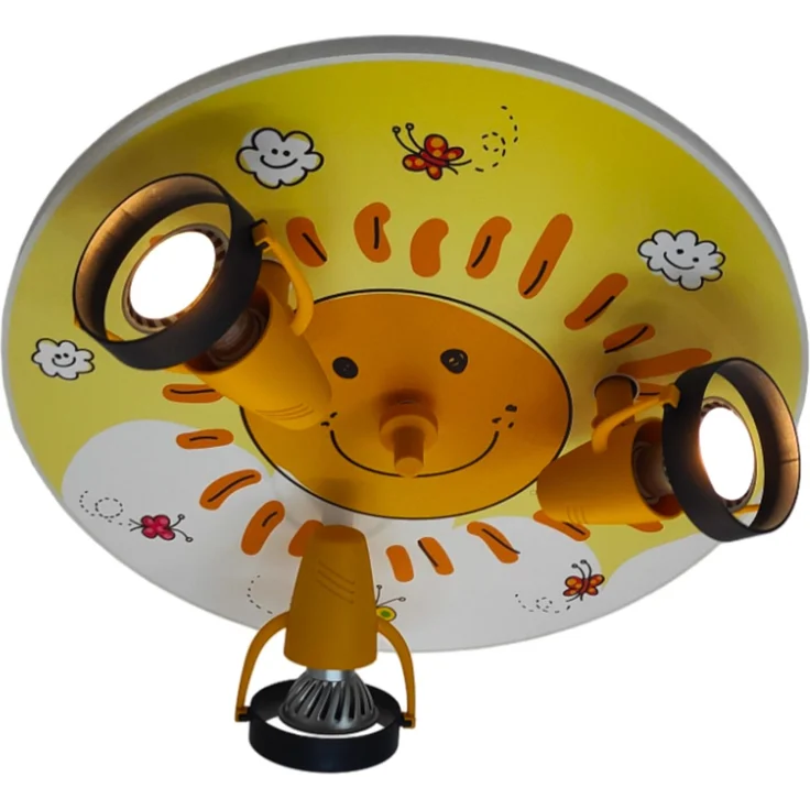 Coole Deckenlampe mit Sonnen Motiv für Kinderzimmer 3 flammig schwenkbar Ø 35cm – Bild 1