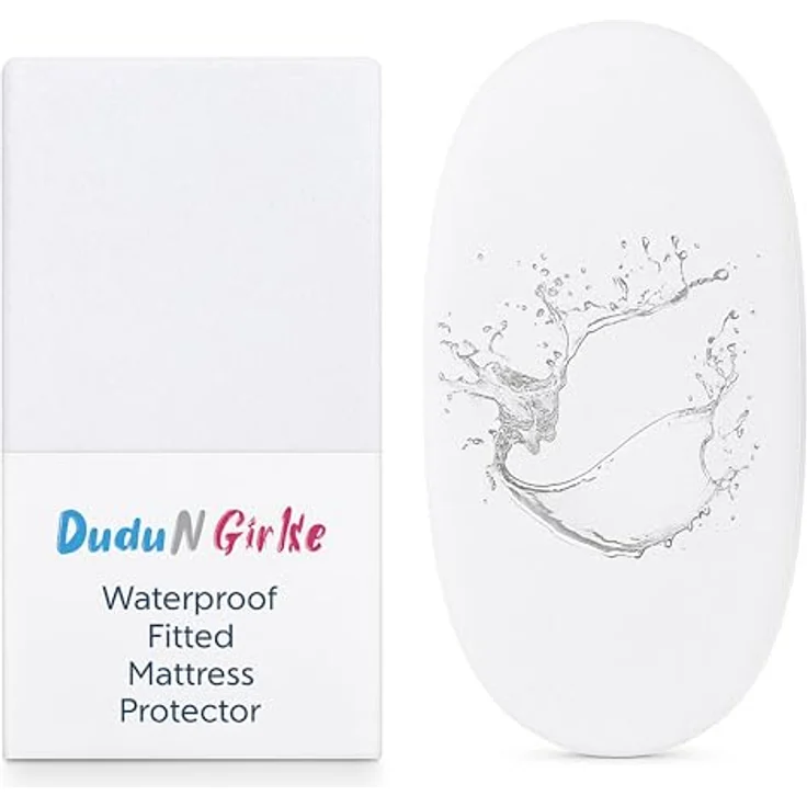 Dudu N Girlie Matratzenschoner für Babykörbchen, Frottee, 100% wasserdicht, 36x75 cm – Bild 1