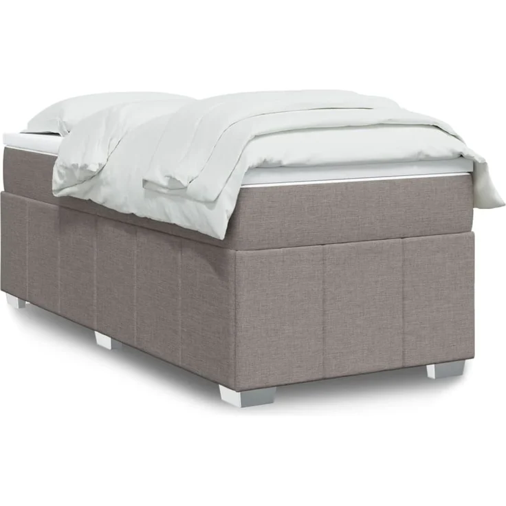 vidaXL Boxspringbett mit Matratze Taupe 80x200 cm Stoff 3285432 – Bild 1