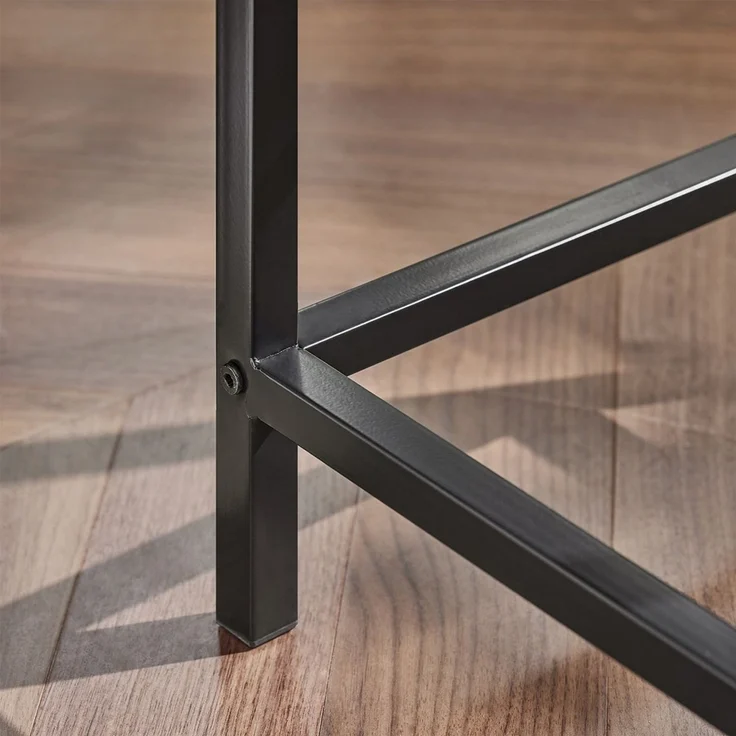 SoBuy OGT11-N Bartisch-Set mit 4 Hockern, MDF, PVC-Beschichtung, Helle Eiche, 100 x 87 x 60 cm – Bild 8