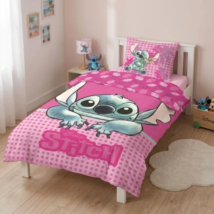 Lilo & Stich Wendebettwäsche - pinker Traum für kleine Fans, Kissen- und Deckenbezug 135x200 cm – Bild 4