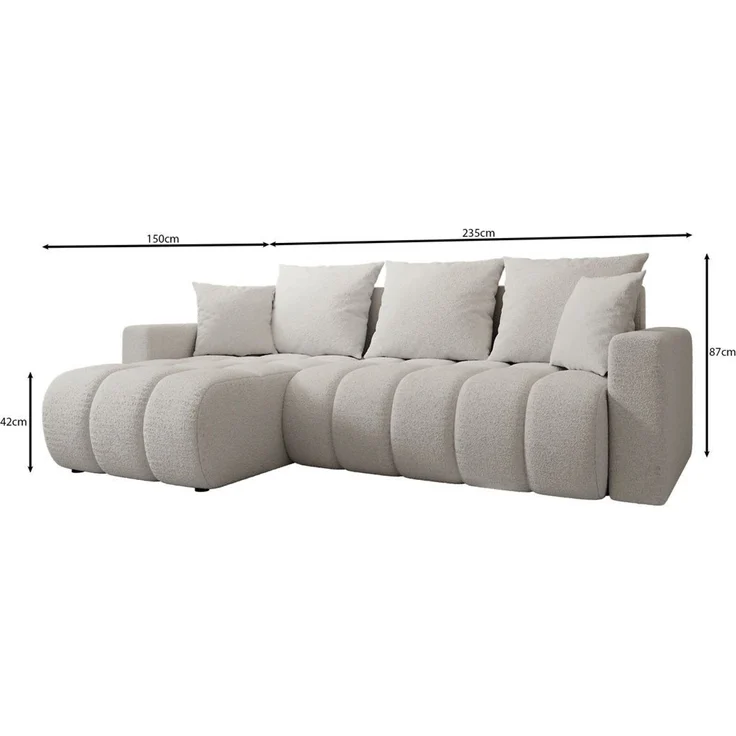 Luxusbetten24 Schlafsofa Designer Sofa Giulio L, mit Stauraum und Schlaffunktion – Bild 2