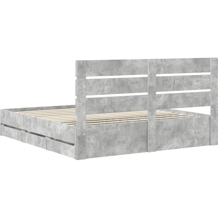 vidaXL Bettrahmen mit Kopfteil Betongrau 180 x 200 cm Ingenieurs Holz 3411815 – Bild 10