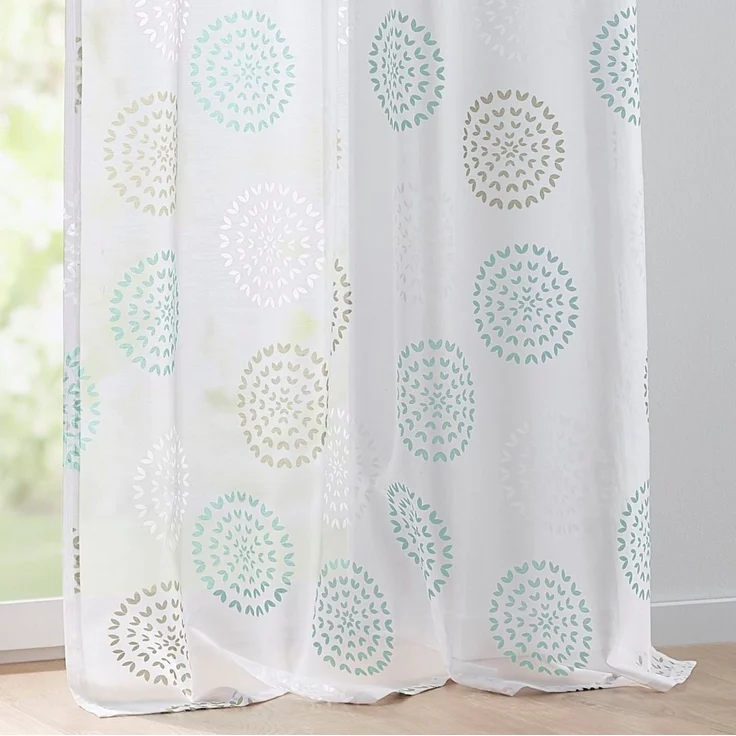 Kutti Vorhang Bella (1 St), Ösen, halbtransparent, Gardine, halbtransparent, Ausbrenner, bedruckt, Baumwolle-Polyester – Bild 3