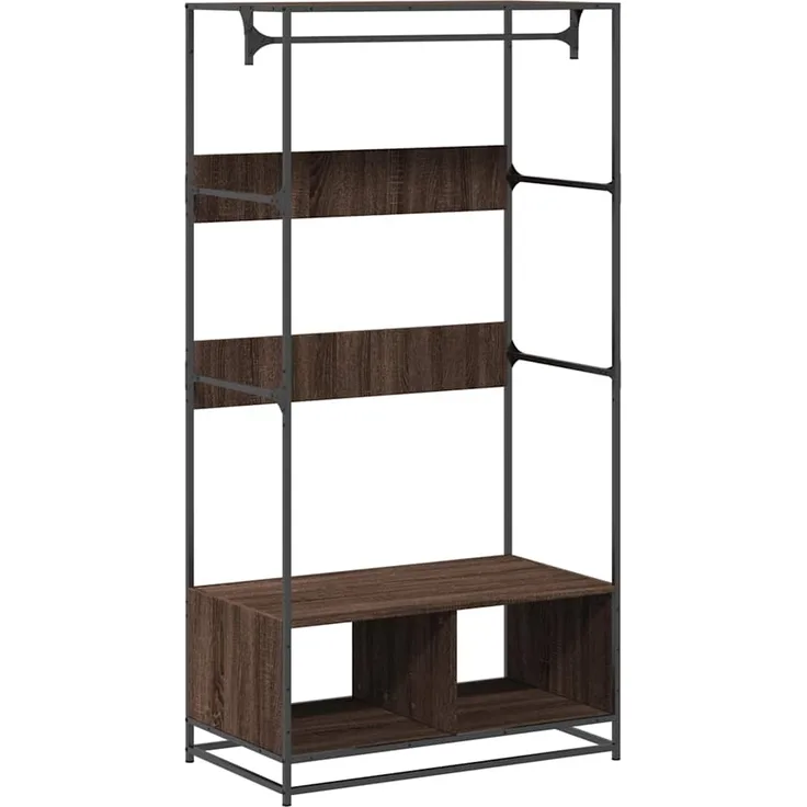 vidaXL Kleiderständer Braun Eichen-Optik 90x50x180 cm Holzwerkstoff 849298