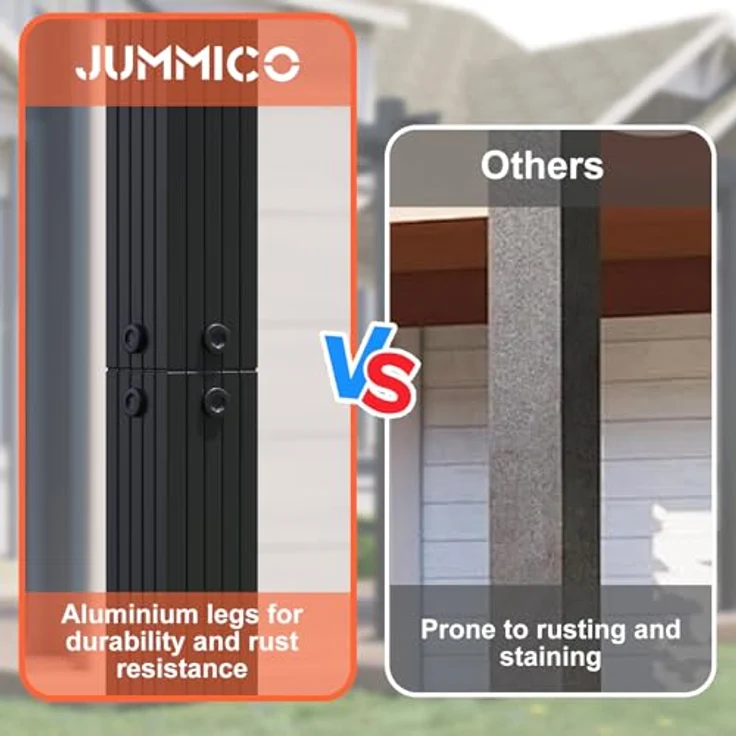 JUMMICO Aluminium-Pavillon, 3 × 4 m, verstellbare Aluminium-Markise, langlebig, freistehende Sonnenschutzvorrichtung für Terrassen und Gärten, schützt vor Sonne und Regen, Beige – Bild 2