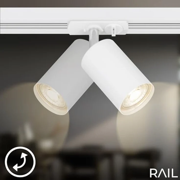 Briloner Leuchten LED Pendelleuchte 8014066B, LED wechselbar, 2700K - Extra-Warmweiß, Schienensystem Rail 2,25 m Weiß max. 9W Decke Wohnzimmer Büro Küche – Bild 5