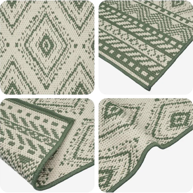 vidaXL Bereichsteppich OLITE Natürlich und Grün 160 x 230 cm PET 42043884 – Bild 5