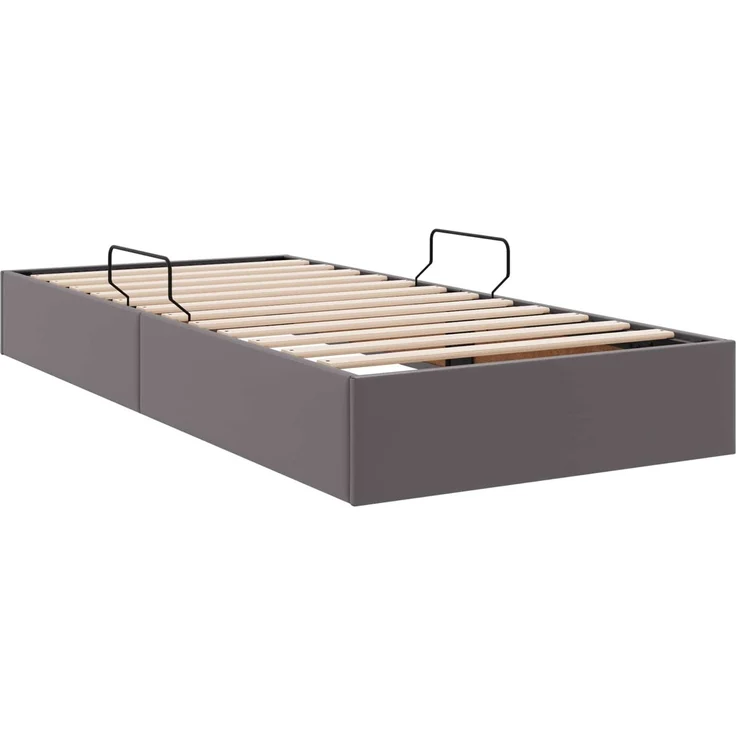 vidaXL Ottoman Bettgestell mit Speicher Grau 90 x 190 cm Kunstleder 3442752 – Bild 5