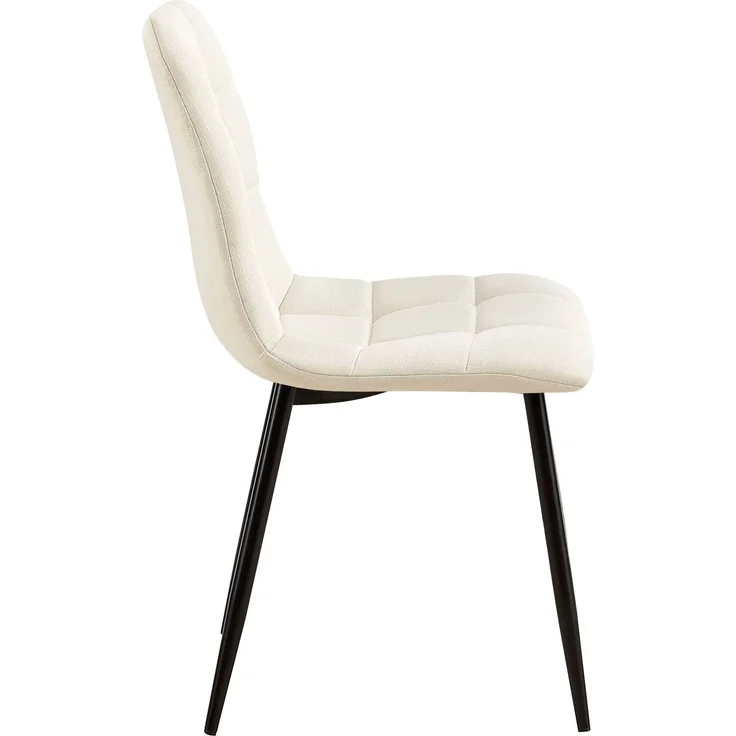 CLP 4er Set Esszimmerstuhl Tilde gepolstert mit Rückenlehne bis 150 kg belastbar - Farbe:creme;Material:Stoff – Bild 4