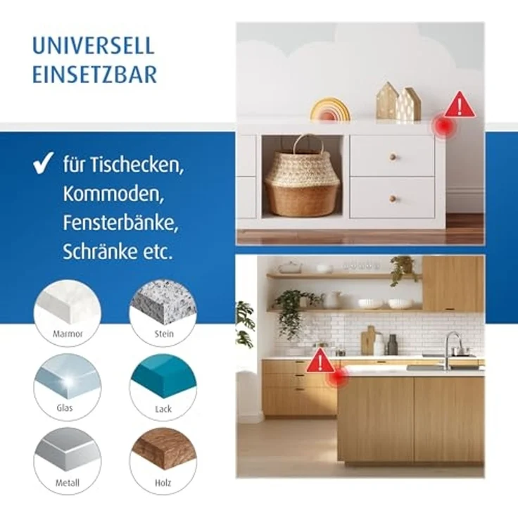 reer Vorteilspack Ecken- & Kantenschutz | Rundumset für Kindersicherheit | Eckenschutz und Kantenschutz für Möbel | Einfache Klebemontage, flexibel zuschneidbar | Transparentes, PVC-freies Material – Bild 5