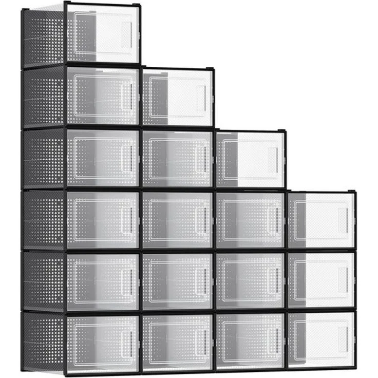 Songmics Schuhbox Schuhbox (18 St), faltbar, bis Größe 44 oder 46 – Bild 4