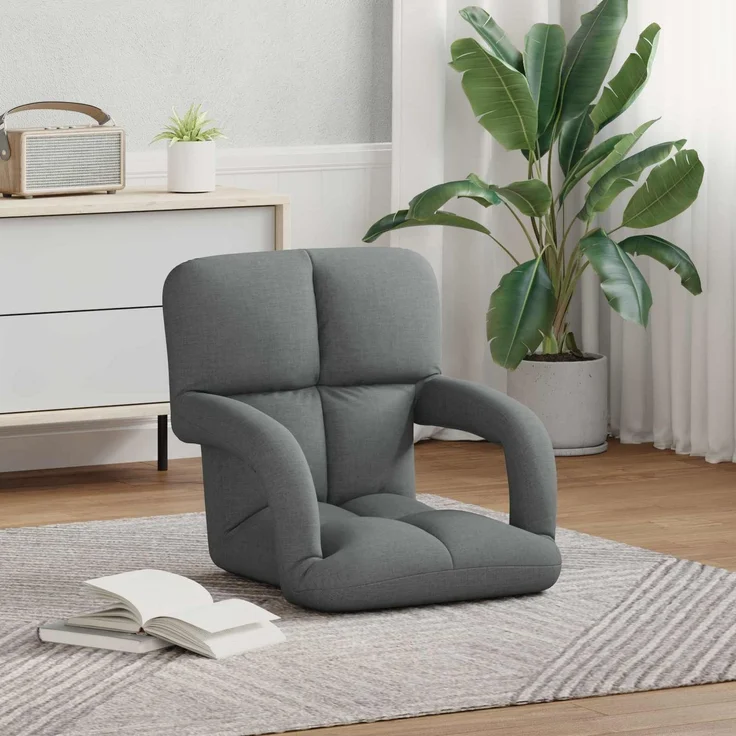 vidaXL Verstellbarer Fußsessel Dunkelgrau 58 x 62 x 58 cm Stoff 42028126 – Bild 3