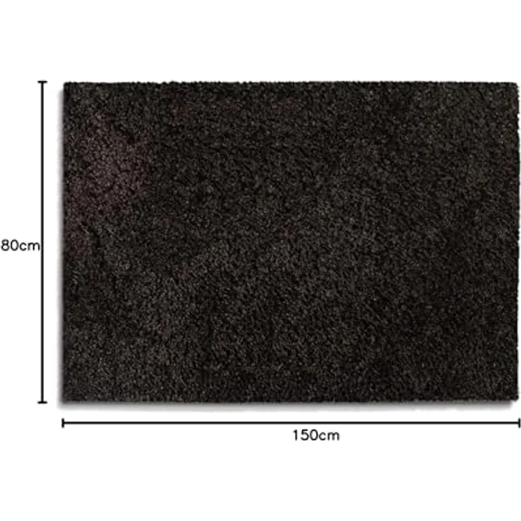 casa pura Badematte braun, weicher Shaggy Badezimmerteppich, rutschfest und waschbar, Duschvorleger 80x150 cm, Sky Soft – Bild 1