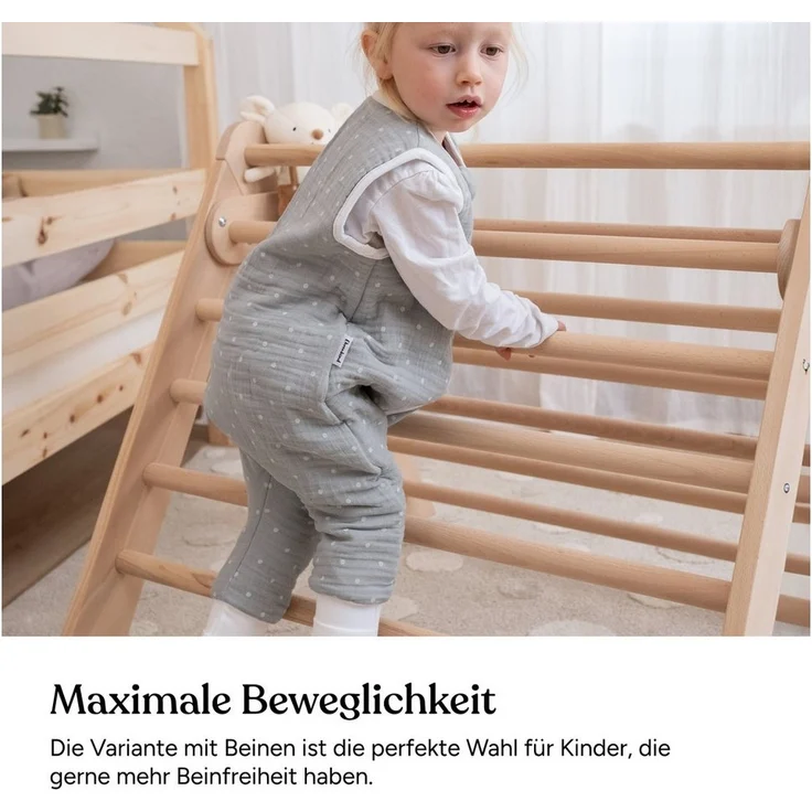 Ehrenkind Babyschlafsack Musselin Baby Schlafsack mit Füßen 2.5 TOG (Ganzjahres-Schlafsack mit Beinen, Mehr Bewegungsfreiheit zu jeder Jahreszeit), Schlafsack Baby, 100% hochwertige Bio-Baumwolle – Bild 3