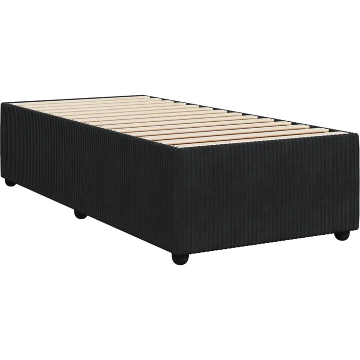 vidaXL Boxspringbett mit Matratze Schwarz 90x190 cm Samt 3287616 – Bild 6