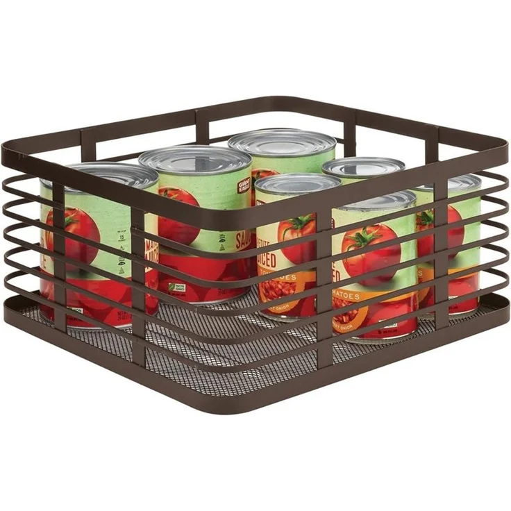 mDesign Allzweckkorb Gitterbox Drahtkorb Aufbewahrung 3er Set Metall Bronze – Bild 7