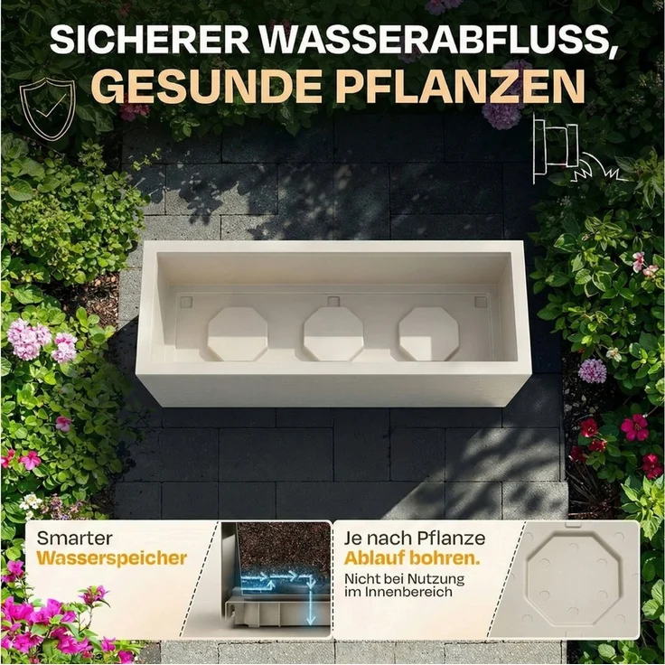 ONDIS24 Pflanzkübel Ondis24 Blumenkübel Vulkano, 50L Blumenkasten (1 St), mit cleverem Wasserspeicher am Boden – Bild 2
