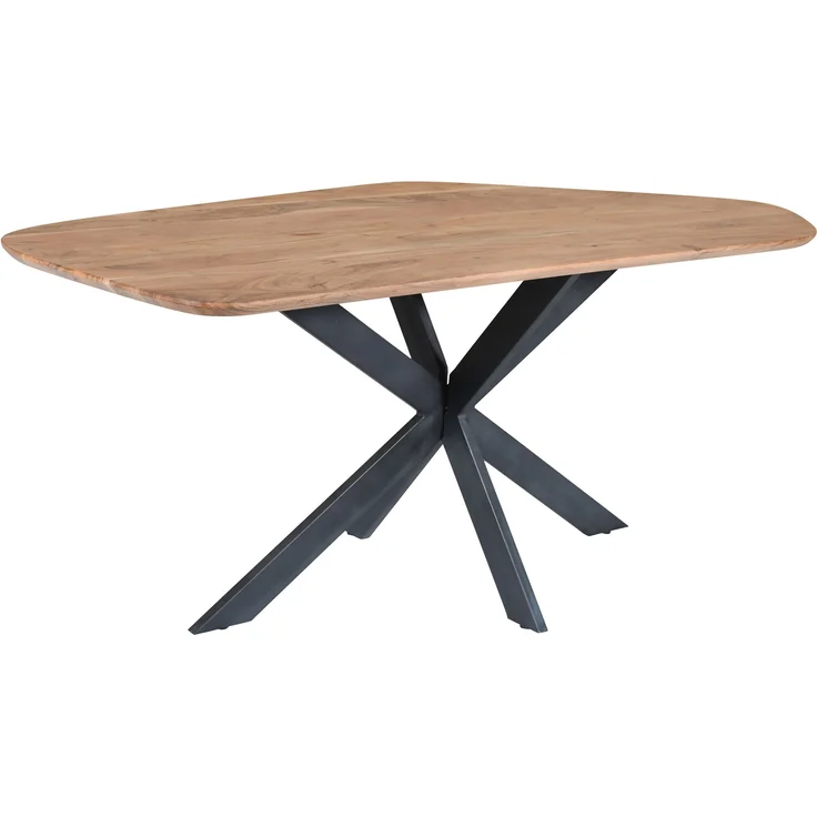 Esstisch 178 x 80 x 77 cm Akazie massiv naturfarben Schweizer Kante Spider-Gestell MILA 159467032 – Bild 1