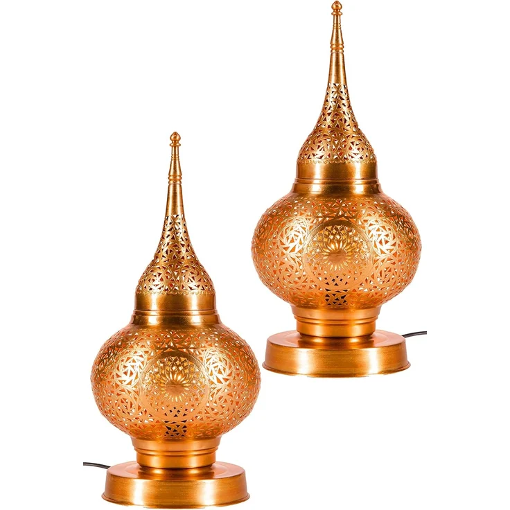 Marrakesch Orient & Mediterran Interior Nachttischlampe Orientalische Lampe Tischlampe Kupfer Hayati, Handarbeit – Bild 5