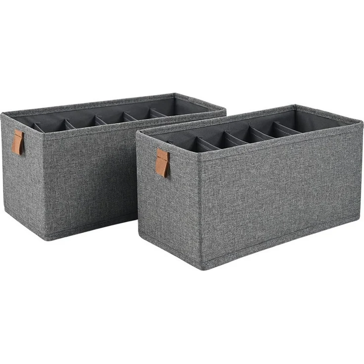 hausleben Organizer 2er Set Aufbewahrungsbox mit 6 Fächern, Faltbare Stoffbox 30x15x15cm – Bild 4