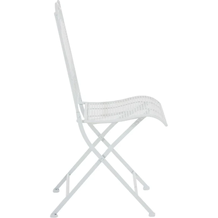 2er Set Gartenstühle DALLAS - Metall Weiß 41x50x91 cm | Gartenstuhl Klappbar Klappstühle Metall Terrassenstuhl Antik Verzierung Stühle Garten Balkon – Bild 4
