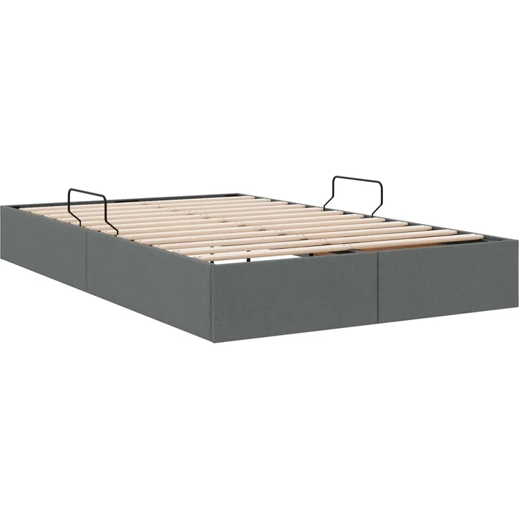 vidaXL Ottoman Bettgestell mit Speicher Dunkelgrau 120 x 200 cm Stoff 3442815 – Bild 5