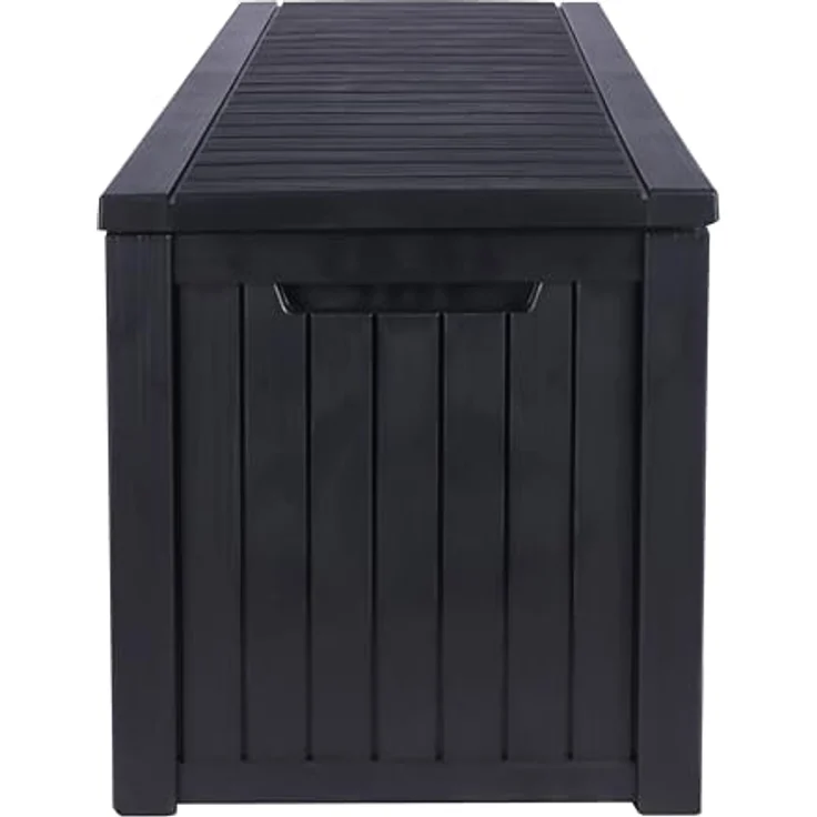 Koll Living Gartenbox 'Cedar', 680 Liter, Schwarz, abschließbar, wasserdicht, UV- & witterungsbeständig, Holzoptik – Bild 8