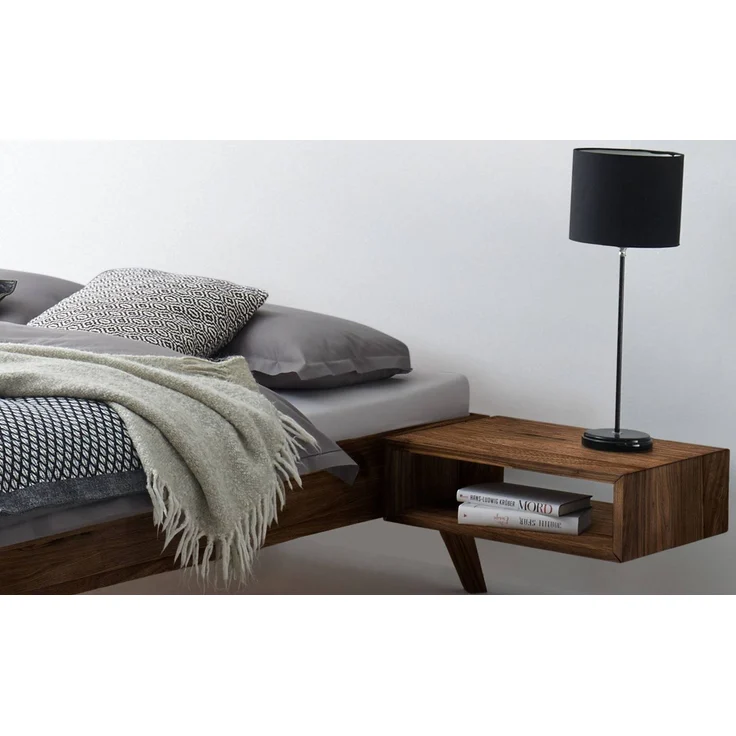 Hasena Massivholzbett Calvari Nussbaum mit konischen Füßen 120x210 cm, Fußhöhe 20 cm – Trento – Bild 3
