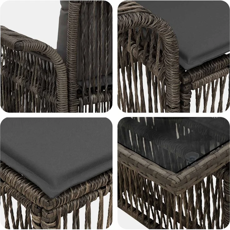 vidaXL Gartensofa-set 4 stk. Grau und Dunkelgrau Poly-Rattan 3436586 – Bild 7