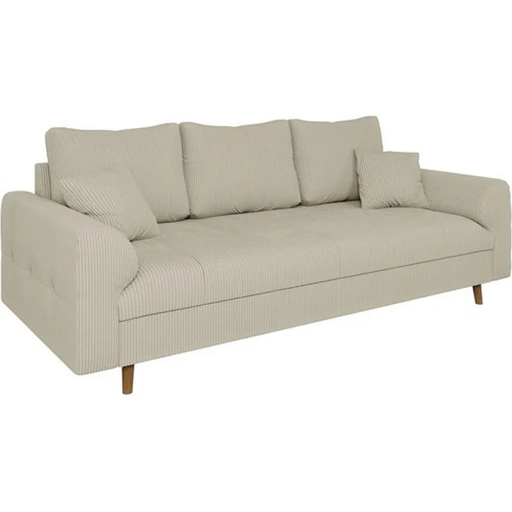 S-Style Möbel 3-Sitzer Sofa Zara mit Holzfüßen im skandinavischen Stil aus Cord-Stoff, mit Wellenfederung – Bild 4