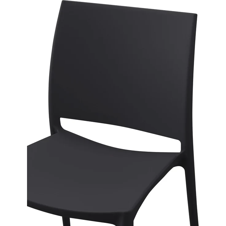 CLP 2er Set Gartenstühl Meton mit Lehne stapelbar wetterfest UV-beständig bis 150 kg,schwarz – Bild 7