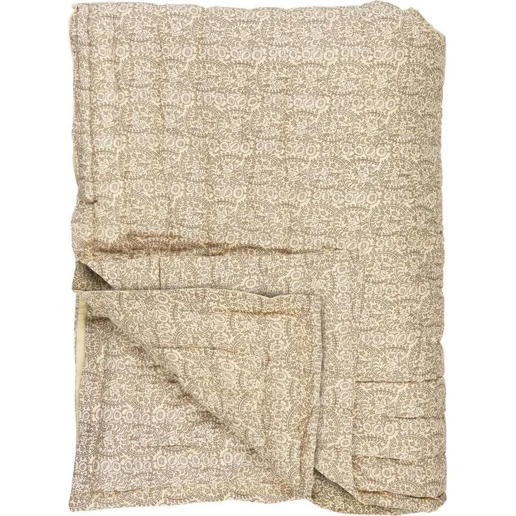Laursen - Decke Quilt Tagesdecke Überwurf 170x130cm Muster Beige Braun 19200-43