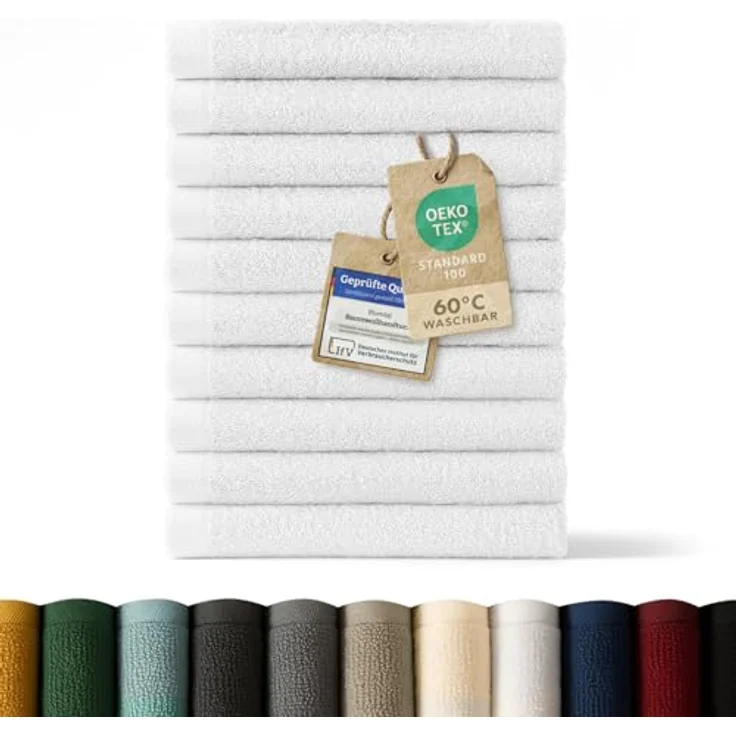 Blumtal Gästehandtücher 30x30cm - weich und saugstark, Frottee (12-St), 12er und 24er Set, 100% Baumwolle – Bild 2
