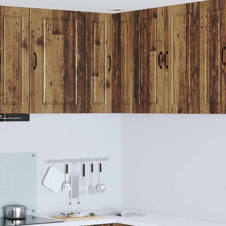 vidaXL Wand-Eckschrank PORTO Altholz 57 x 57 x 80 cm Holzwerkstoff 885433 – Bild 1