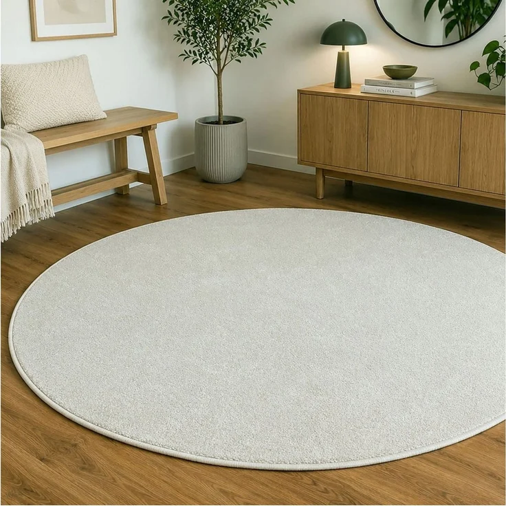 Steffensmeier Teppich Levanto Rund, rund, Kurzflor Teppich, Wohnzimmer – Bild 1