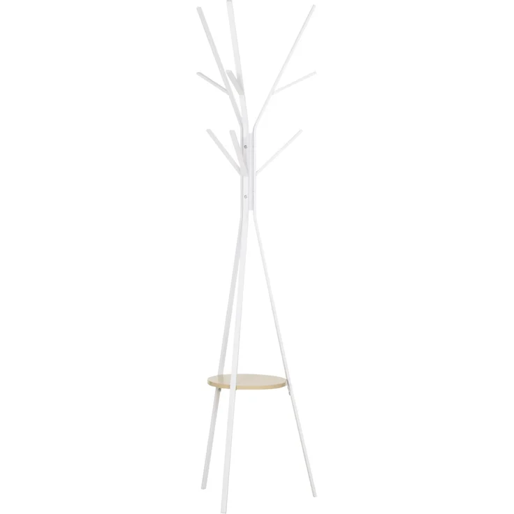 Garderobenständer aus Metall mit 8 Haken & Ablage, 45x45x180 cm, Weiß – Bild 2