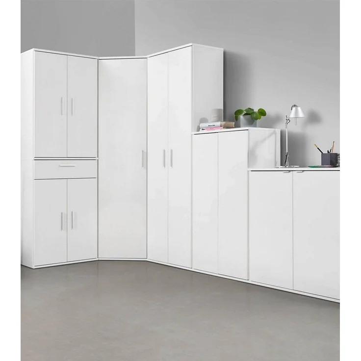 mokebo® Mehrzweckschrank 60cm Breite mit Schubladen & Einlegeböden 'Der Praktische' hoher Schubladenschrank in weiß, großer Schrank & Hochschrank | 60 x 180 x 34 (B/H/T in cm) – Bild 2