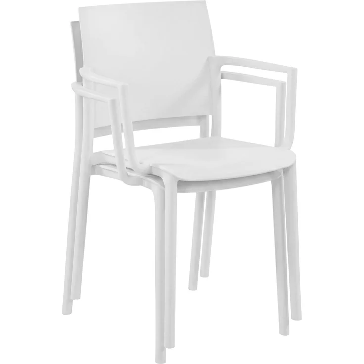 Gartenmöbel-Set FRIDA mit 2 Stühlen - 186 x 72 x 81 cm, Kunststoff, Weiß | Balkonset Gartenset Tisch mit Stühlen Bistroset Outdoor – Bild 7
