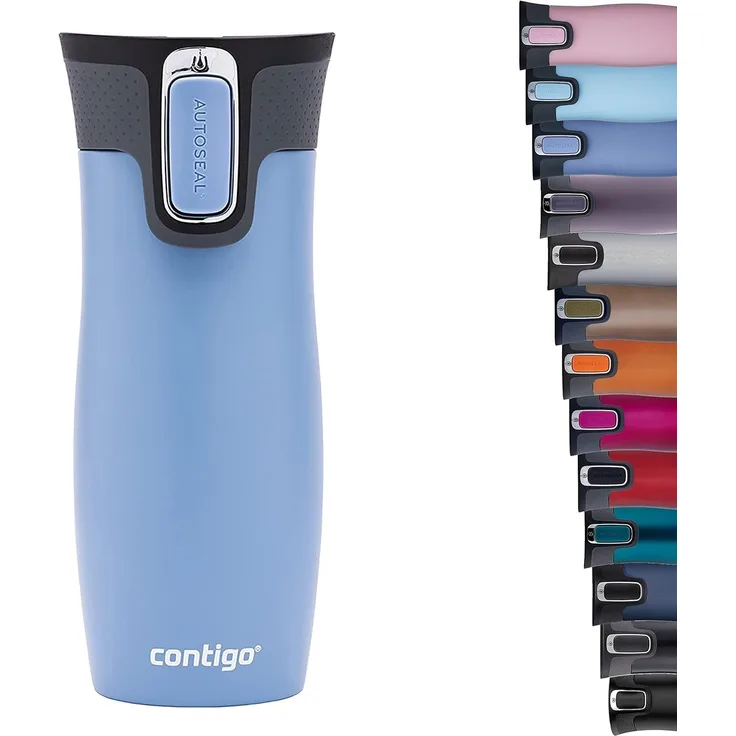 CONTIGO Isolierflasche Contigo Thermobecher West Loop Edelstahl Isolierbecher 470ml Earl Grey