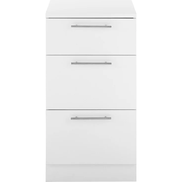 XORA 'PRIMUS' Küchenschrank Unterschrank Weiß, Holznachbildung weiß, 50 x 92 x 68 cm, mit 3 Schubladen – Bild 5